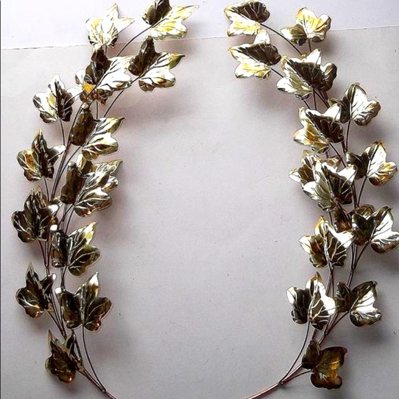 Vintage Brass/gold tone Home Interior ivy set - Picture 4 of 4